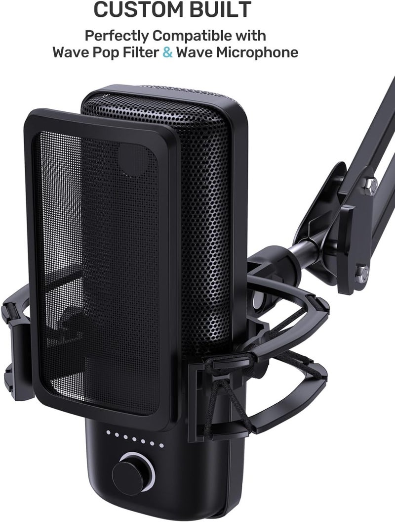 Etour Wave Shouck Mount [Custom Built for Elgato Wave:3/1], Anti-Vibration Suspension Elastic Shock Mount Holder Clip Mic Mount Stand with 3/8" or 1/4" Screw Adapter Compatible with Wave:3/1 Microphone - Image 2